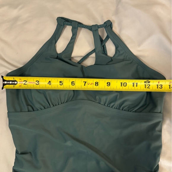 Merona Forest Green on piece bathing suit - Picture 5 of 9